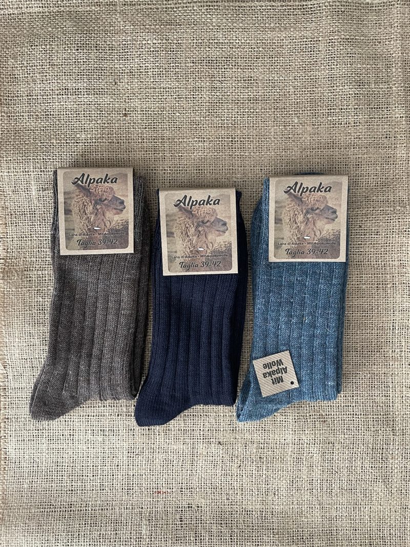 Calze Lana Alpaca Filo Fine Corte 3 Paia (Jeans/Blu/Marrone)
